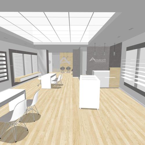 Aménagement  de magasin optique - conception 3D simple
