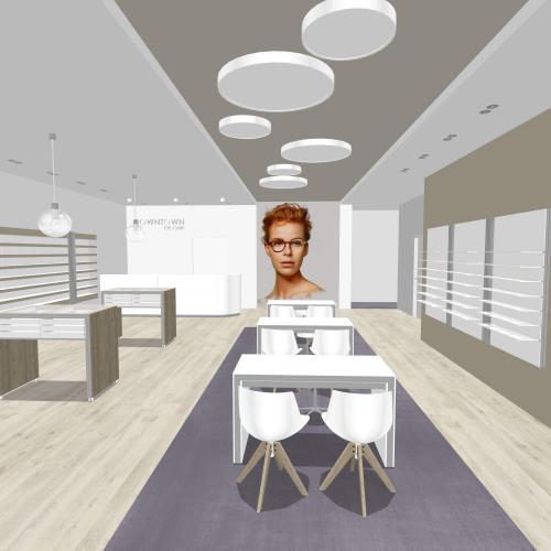 Aménagement  de magasin optique - conception 3D simple