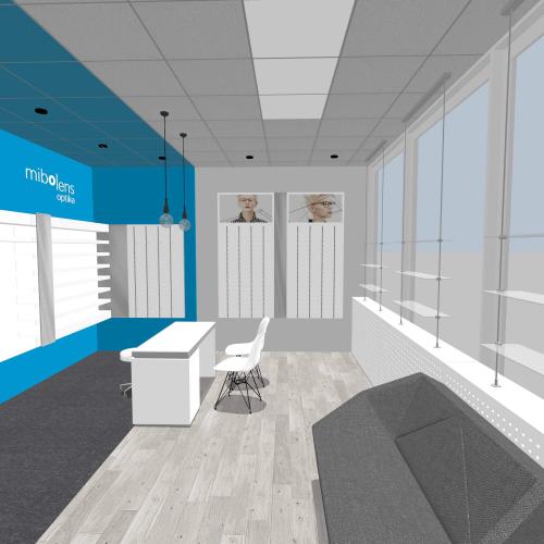 Aménagement  de magasin optique - conception 3D simple