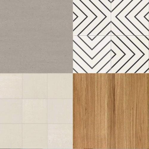 Material samples used in optical shop design